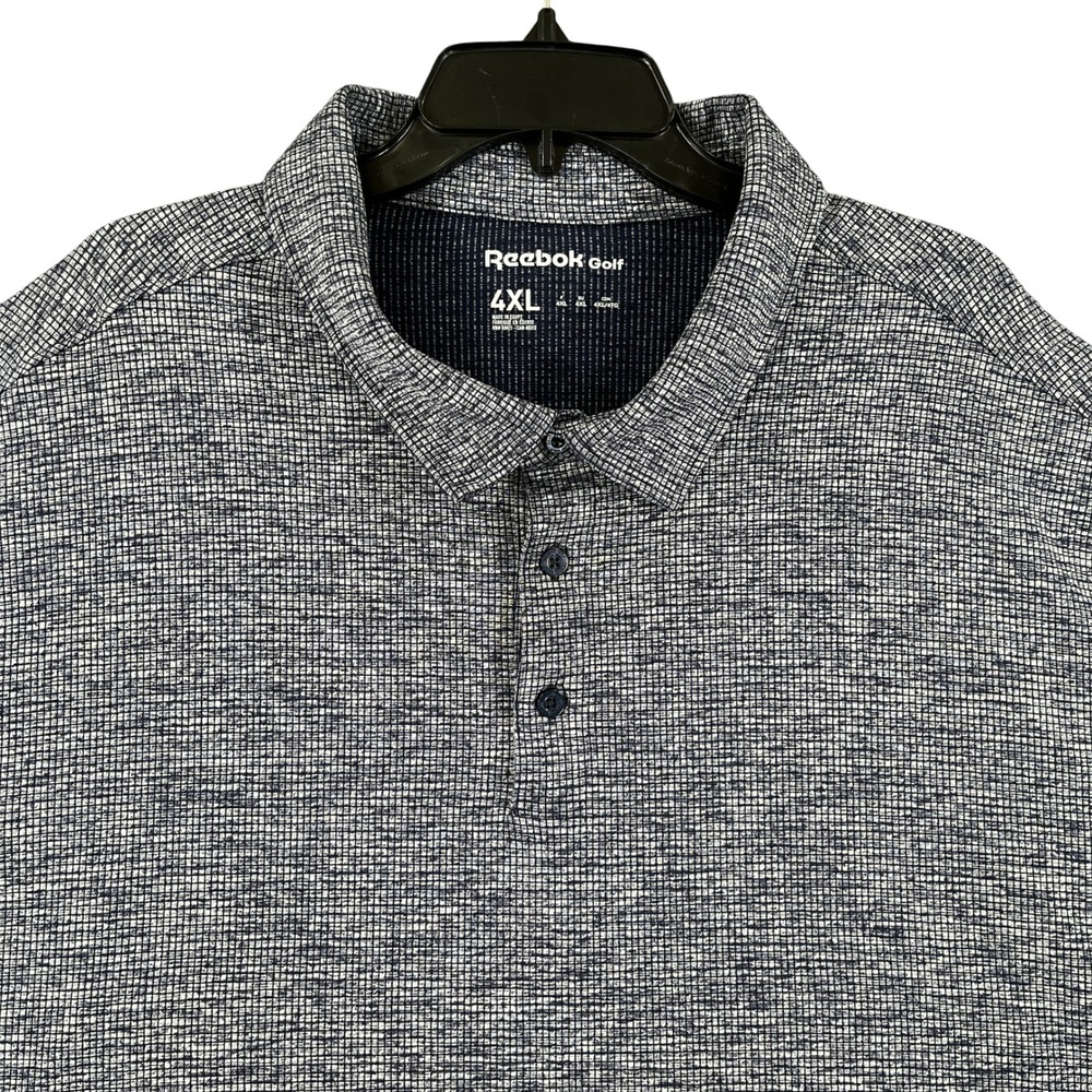 Reebok Golf Performance Polo Shirt Mens 4XL Gingham Stretch Athletic Speedwick